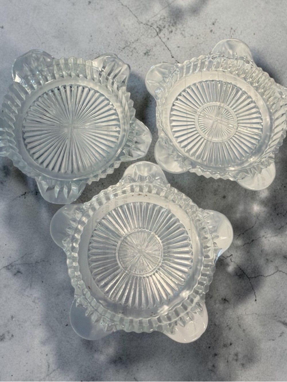 Vintage-Anchor Hocking glass ashtrays- Set of 3